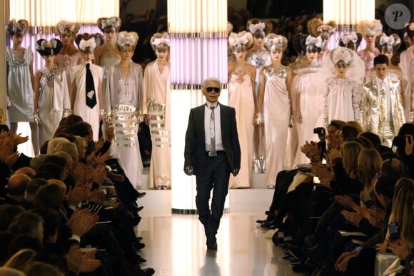 Karl Lagerfeld au défilé Chanel le 26/01/10