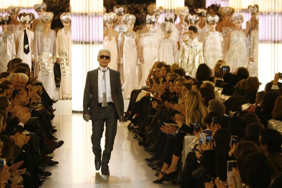 Karl Lagerfeld au défilé Chanel le 26/01/10