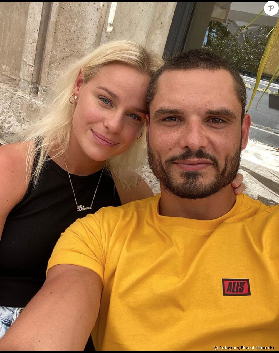 Florent Manaudou et sa petite-amie Pernille Blume à Paris.
