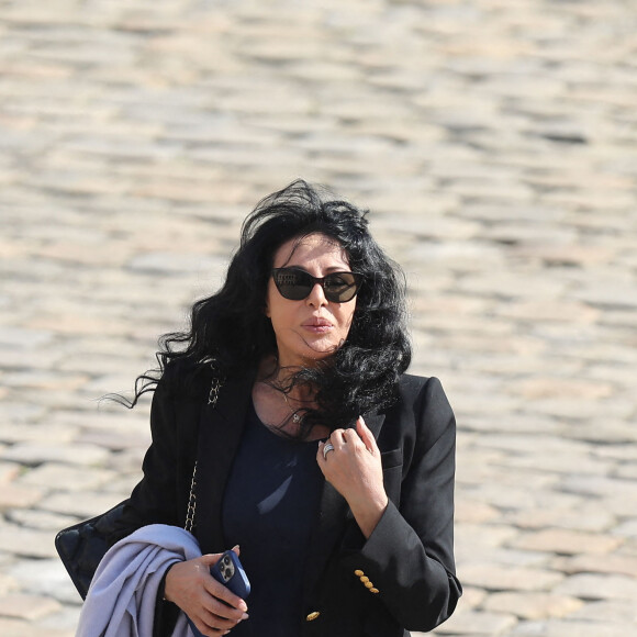 Yamina Benguigui - Cérémonie d'hommage national à l'Hôtel national des Invalides en hommage à Michel Bouquet décédé le 13 avril 2022. Paris le 27 avril 2022. Michel Bouquet a été inhumé dans la plus stricte intimité le 15/04/2022 à Étais-la Sauvin dans l'Yonne. © Dominique Jacovides / Bestimage 
