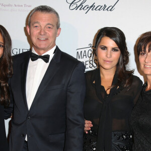 Karine Ferri et les parents de Gregory Lemarchal Pierre, Laurence et la soeur Leslie lors du 'Global Gift Gala' au George V le 13 Mai 2013 à Paris.