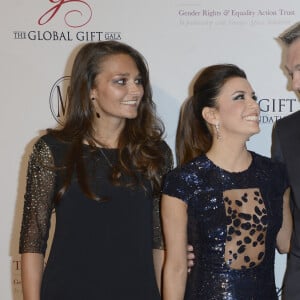 Eva Longoria, Pierre Lemarchal avec sa femme Laurence et sa fille Leslie - 4eme edition du "Global Gift Gala", copresidee par Eva Longoria et presentee par Nikos Aliagas, au George V a Paris le 13 mai 2013.