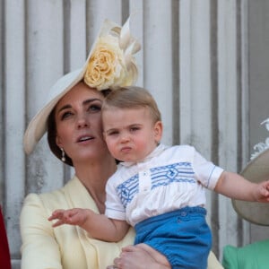 Catherine (Kate) Middleton, duchesse de Cambridge, le prince Louis de Cambridge - La famille royale au balcon du palais de Buckingham lors de la parade Trooping the Colour 2019, célébrant le 93ème anniversaire de la reine Elisabeth II, Londres, le 8 juin 2019.