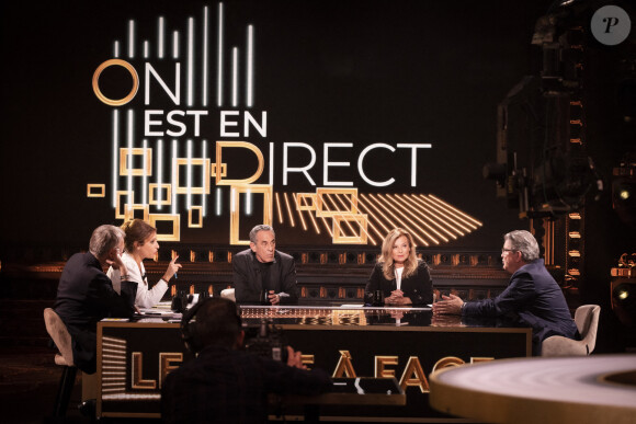 Exclusif - Laurent Ruquier, Léa Salamé, Thierry Ardisson, Valérie Trierweiler, Jean-Luc Mélenchon - Enregistrement de l'émission "On Est En Direct (OEED)" diffusée en direct le 30 avril sur France 2