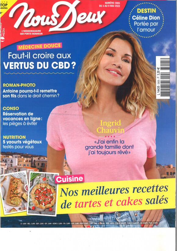 Ingrid Chauvin fait la nouvelle couverture du magazine "Nous Deux", paru le 3 mai 2022