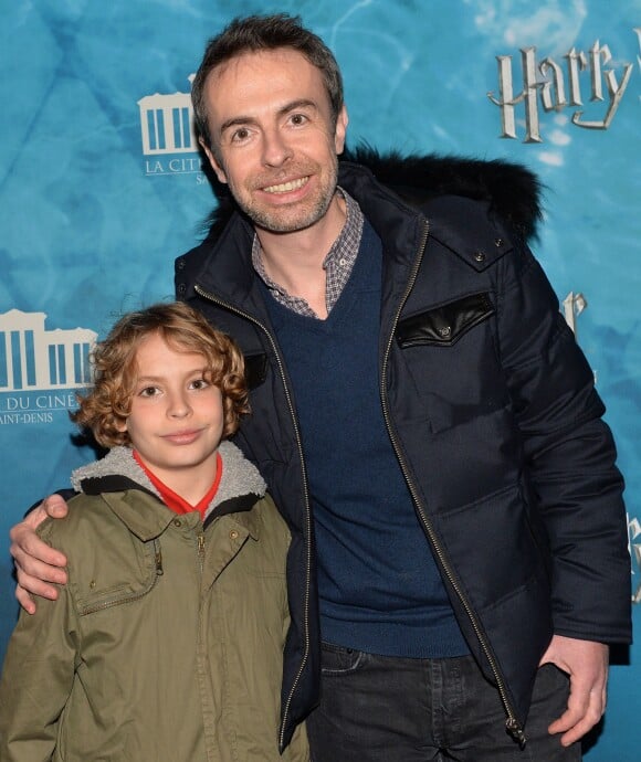 Matthieu Gonet et son fils Alexandre - Vernissage de l'exposition "Harry Potter" à la Cité du Cinéma à Saint-Denis, le 2 avril 2015.