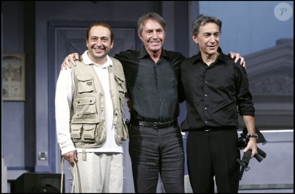 Richard Berry, Patrick Timsit et Francis Veber - Filage de la pièce "L'emmerdeur" au Théâtre de la porte Saint-Martin.