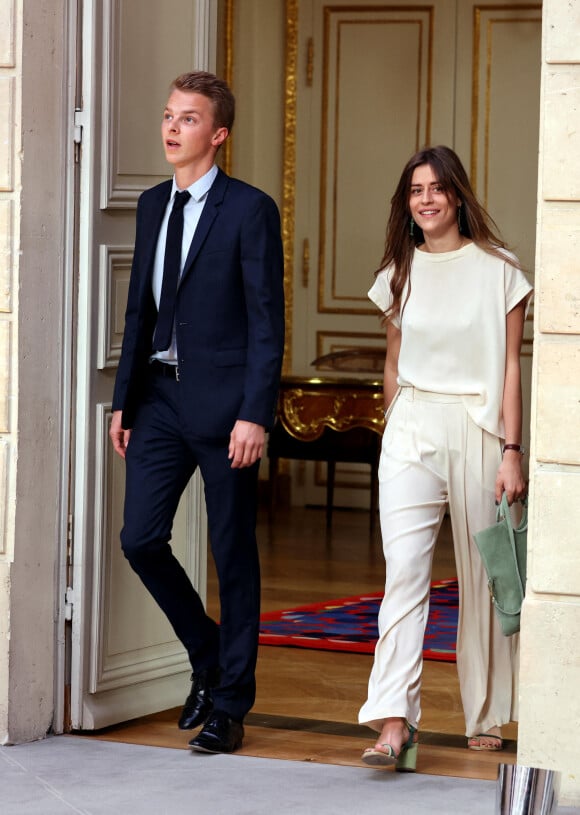 Cérémonie d'investiture du président de la République, Emmanuel Macron au Palais de l'Elysée à Paris le 7 ami 2022, suite à sa réélection le 24 avril dernier. © Dominique Jacovides/Bestimage