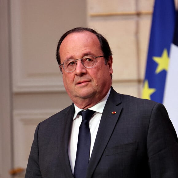 François Hollande - Cérémonie d'investiture du président de la République, Emmanuel Macron au Palais de l'Elysée à Paris le 7 ami 2022, suite à sa réélection le 24 avril dernier. © Dominique Jacovides/Bestimage