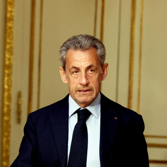 Nicolas Sarkozy - Cérémonie d'investiture du président de la République, Emmanuel Macron au Palais de l'Elysée à Paris le 7 ami 2022, suite à sa réélection le 24 avril dernier. © Dominique Jacovides/Bestimage