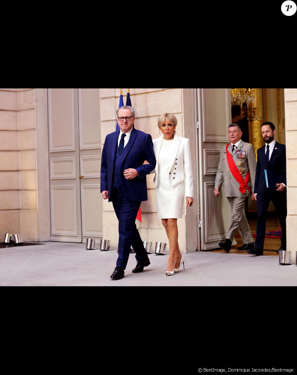 Richard Ferrand, Brigitte Macron - Cérémonie d'investiture du président de la République, Emmanuel Macron au Palais de l'Elysée à Paris le 7 ami 2022, suite à sa réélection le 24 avril dernier. Â© Dominique Jacovides/Bestimage