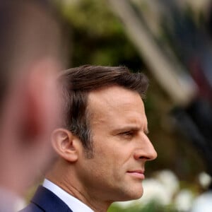 Le président de la république Emmanuel Macron - Cérémonie d'investiture du président de la République, Emmanuel Macron au Palais de l'Elysée à Paris le 7 ami 2022, suite à sa réélection le 24 avril dernier. © Dominique Jacovides/Bestimage