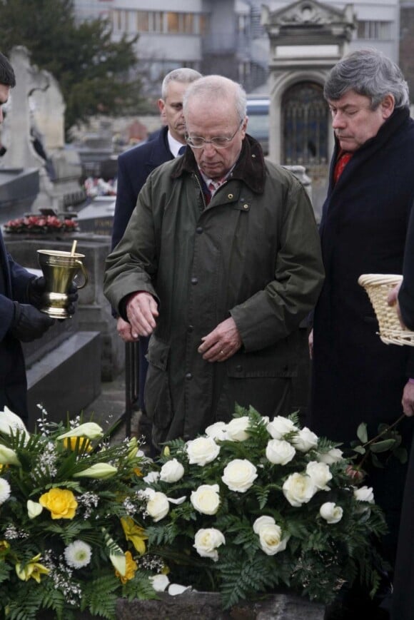 Thierry Roland à l'enterrement de Roger Pierre le 28 janvier 2010