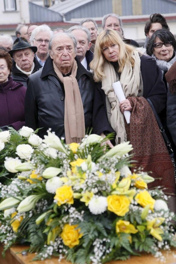 Jean-Marc Thibault et son épouse Sophie à l'enterrement de Roger Pierre le 28 janvier à Saint-Ouen