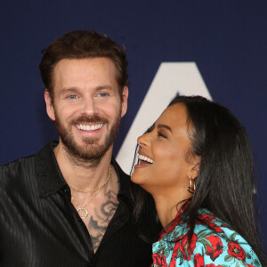 Matt Pokora et sa femme Christina Milian au photocall lors de la première du film "Ambulance" à Los Angeles