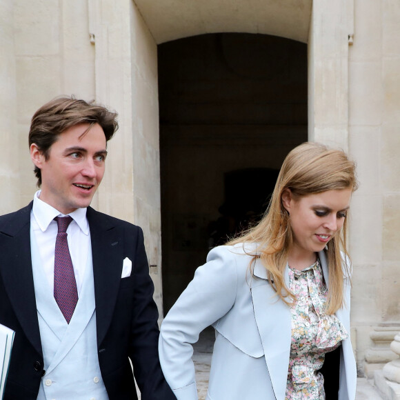 La princesse Beatrice d'York et son fiancé Edoardo Mapelli Mozzi - Mariage du prince Jean-Christophe Napoléon et de la comtesse Olympia d'Arco-Zinneberg à la cathédrale Saint-Louis des Invalides à Paris le 19 octobre 2019. © Dominique Jacovides / Bestimage 