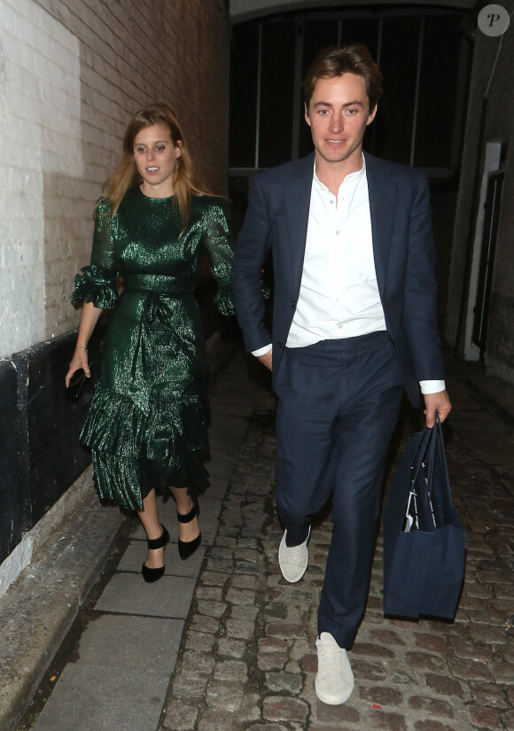 La princesse Beatrice d'York et son fiancé Edoardo Mapelli Mozzi - People à la soirée de lancement du livre de N. von Bismarck "The Dior sessions" à Londres le 1er octobre 2019. 