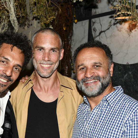 Exclusif - Tomer Sisley, Gianni Giardinelli et Yannig Samot - Soirée du 49ème anniversaire de Sandra Sisley (née le 25 avril) et les 6 ans de "Retrouvite" avec son mari Tomer au restaurant Mamamia à Paris © Pierre Perusseau/Bestimage