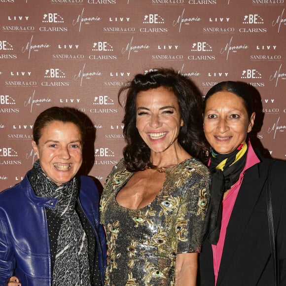 Exclusif - Catherine Marin, Sandra Sisley (robe Schiaparelli), Nora Sahli - Soirée du 49ème anniversaire de Sandra Sisley (née le 25 avril) et les 6 ans de "Retrouvite" avec son mari Tomer au restaurant Mamamia à Paris © Pierre Perusseau/Bestimage