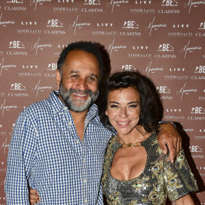 Exclusif - Yannig Samot et Sandra Sisley - Soirée du 49ème anniversaire de Sandra Sisley (née le 25 avril) et les 6 ans de "Retrouvite" avec son mari Tomer au restaurant Mamamia à Paris © Pierre Perusseau/Bestimage