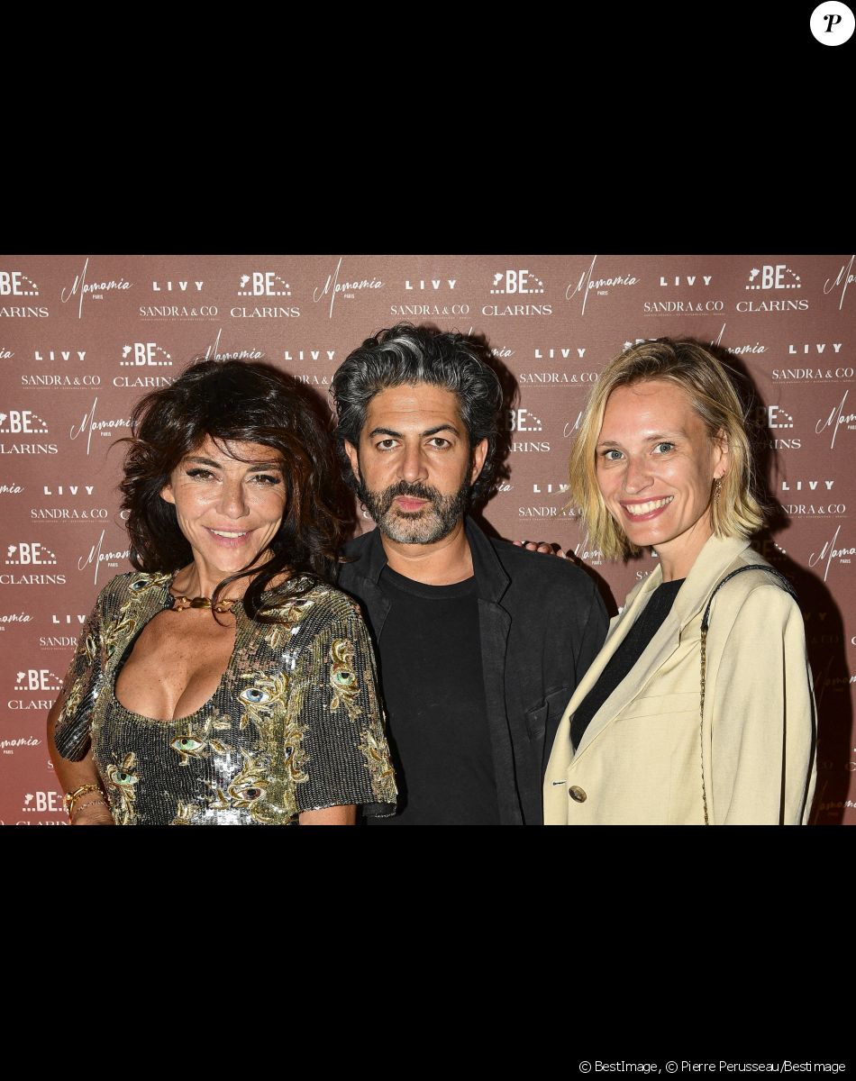 Exclusif - Sandra Sisley et John Mamann et sa compagne - Soirée du 49ème anniversaire de Sandra Sisley (née le 25 avril) et les 6 ans de "Retrouvite" avec son mari Tomer au restaurant Mamamia à Paris © Pierre Perusseau/Bestimage