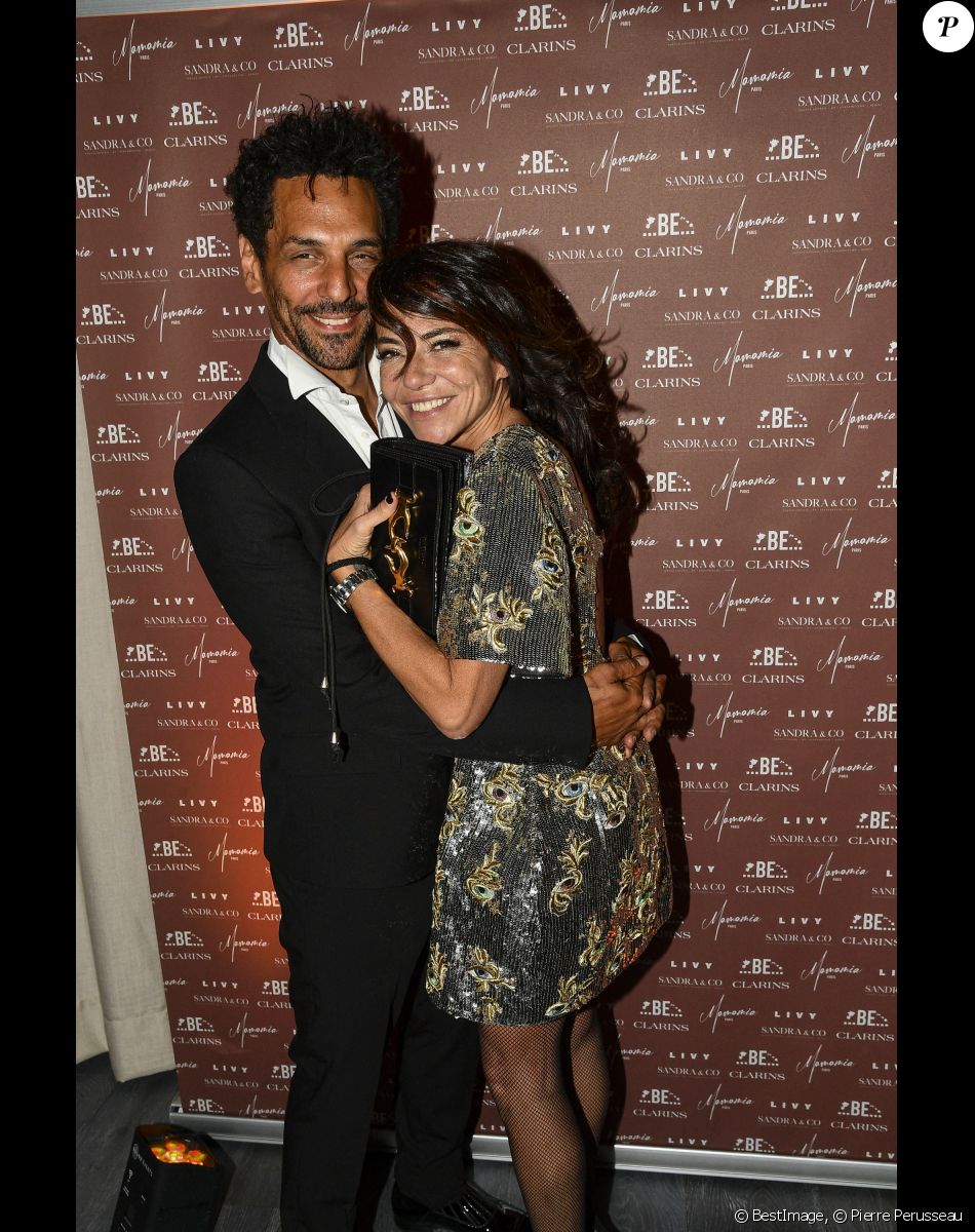 Exclusif - Sandra Sisley avec son mari Tomer Sisley - Soirée du 49ème anniversaire de Sandra Sisley (née le 25 avril) et les 6 ans de "Retrouvite" avec son mari Tomer au restaurant Mamamia à Paris © Pierre Perusseau/Bestimage