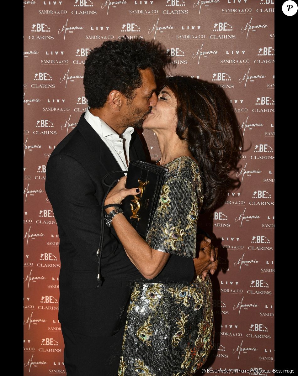 Exclusif - Tomer Sisley avec sa femme Sandra Sisley (robe Schiaparelli) - Soirée du 49ème anniversaire de Sandra Sisley (née le 25 avril) et les 6 ans de "Retrouvite" avec son mari Tomer au restaurant Mamamia à Paris © Pierre Perusseau/Bestimage