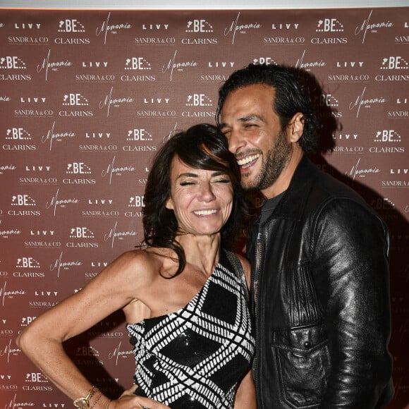 Exclusif - Sandra Sisley (robe Ungaro), Maxim Nucci - Soirée du 49ème anniversaire de Sandra Sisley (née le 25 avril) et les 6 ans de "Retrouvite" avec son mari Tomer au restaurant Mamamia à Paris © Pierre Perusseau/Bestimage