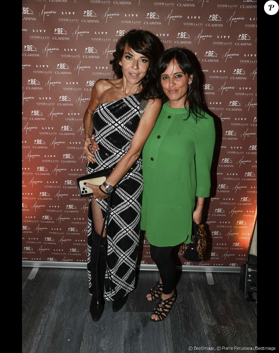 Exclusif - Sandra Sisley (robe Ungaro) et Koxie (Laure Cohen) - Soirée du 49ème anniversaire de Sandra Sisley (née le 25 avril) et les 6 ans de "Retrouvite" avec son mari Tomer au restaurant Mamamia à Paris © Pierre Perusseau/Bestimage