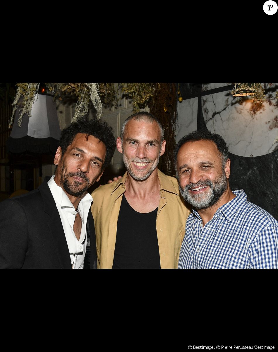 Exclusif - Tomer Sisley, Gianni Giardinelli et Yannig Samot - Soirée du 49ème anniversaire de Sandra Sisley (née le 25 avril) et les 6 ans de "Retrouvite" avec son mari Tomer au restaurant Mamamia à Paris © Pierre Perusseau/Bestimage