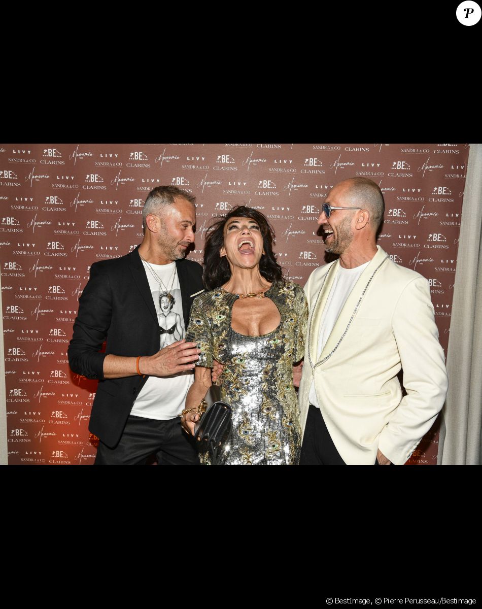 Exclusif - Tristan Lenormand, Sandra Sisley, Emmanuel d'Orazio - Soirée du 49ème anniversaire de Sandra Sisley (née le 25 avril) et les 6 ans de "Retrouvite" avec son mari Tomer au restaurant Mamamia à Paris © Pierre Perusseau/Bestimage