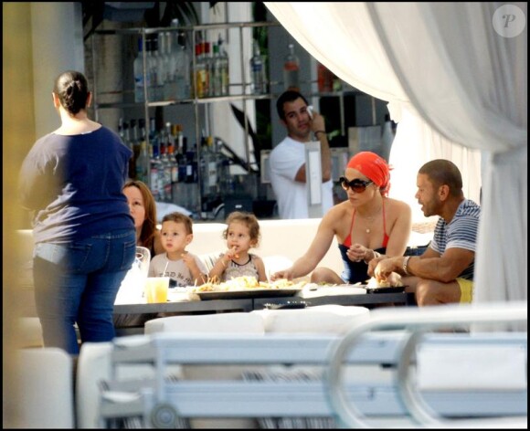 Jennifer Lopez et ses enfants à Miami
