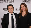 Vincent Perrot et sa femme Virginie - Photocall de la première édition du "Paris Film Critics Awards" à l'hôtel Royal Monceau à Paris le 7 février 2022. © Rachid Bellak/Bestimage