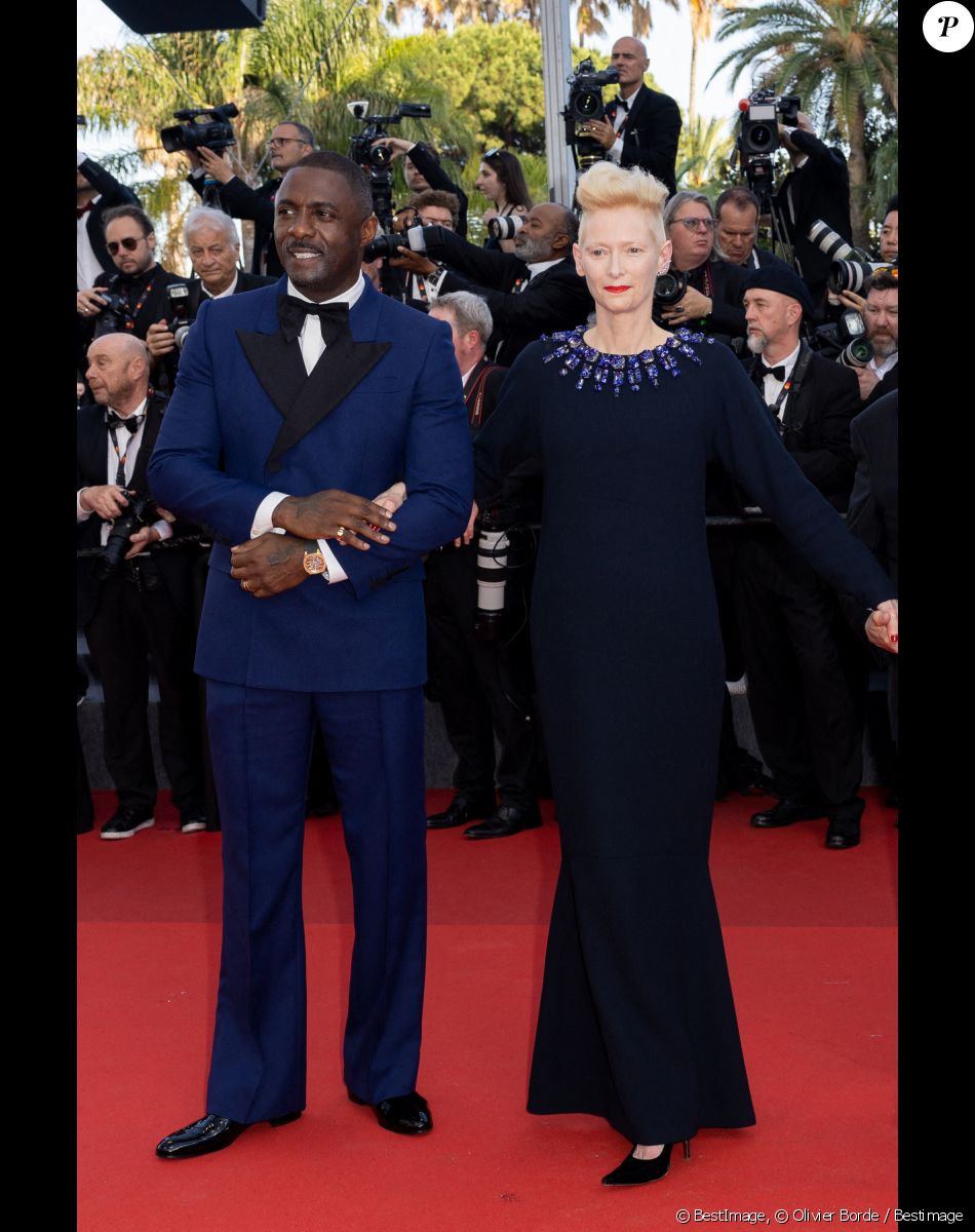 Idris Elba, Tilda Swinton - Montée des marches du film " Three Thousand Years of Longing (3000 ans à t'attendre) " lors du 75ème Festival International du Film de Cannes. Le 20 mai 2022 © Olivier Borde / Bestimage