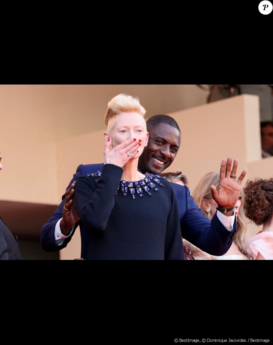 Tilda Swinton, Idris Elba - Montée des marches du film " Three Thousand Years of Longing (3000 ans à t'attendre) " lors du 75ème Festival International du Film de Cannes. Le 20 mai 2022 © Dominique Jacovides / Bestimage