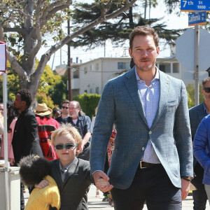 Chris Pratt s'est rendu avec sa fiancée Katherine Schwarzenegger et son fils Jack Pratt à l'église à l'occasion de la messe Pascale à Santa Monica, le 21 avril 2019.