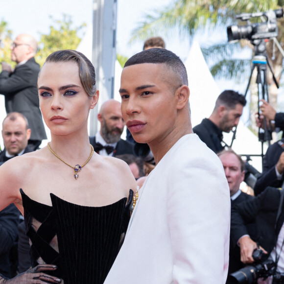 Cara Delevingne, Olivier Rousteing - Montée des marches du film " L'Innocent " lors du 75ème Festival International du Film de Cannes. Le 24 mai 2022 © Olivier Borde / Bestimage 