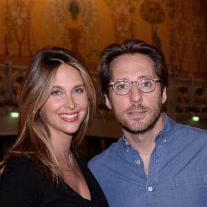 Exclusif - Ophélie Meunier ( enceinte) et son mari Mathieu Vergne - Dîner de charité Breitling pour l'association "Premiers de cordée" à la Samaritaine à Paris le 8 octobre 2021. © Rachid Bellak / Bestimage 