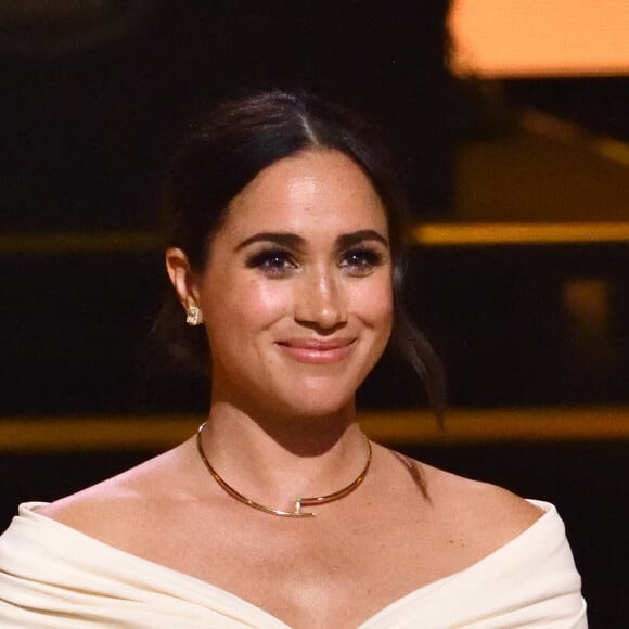 Meghan Markle lors de la cérémonie d'ouverture des Invictus Games 2020 à La Haye, le 16 avril 2022. 