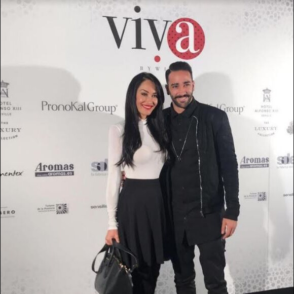 Sidonie Biémont et Adil Rami - Photocall du défilé Flamenco à l'hôtel Alfonso XIII à Madrid.