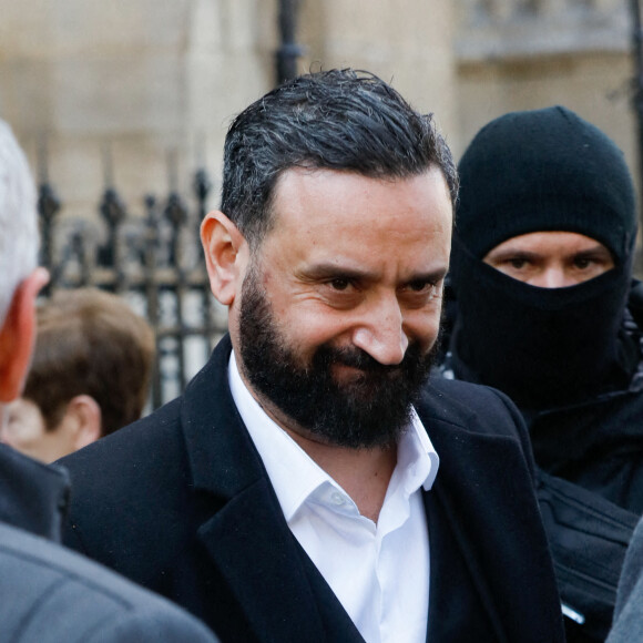 Cyril Hanouna - Sorties des obsèques de Jean-Pierre Pernaut en la Basilique Sainte-Clotilde à Paris le 9 mars 2022. © Christophe Clovis / Bestimage