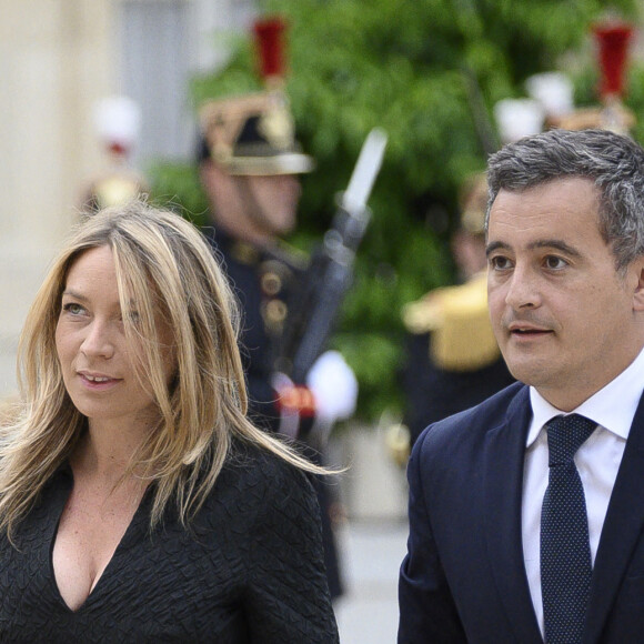 Gérald Darmanin et sa femme Rose-Marie Devillers arrivant au dîner d'Etat organisé pour le président italien Sergio Mattarella le 5 juillet 2021