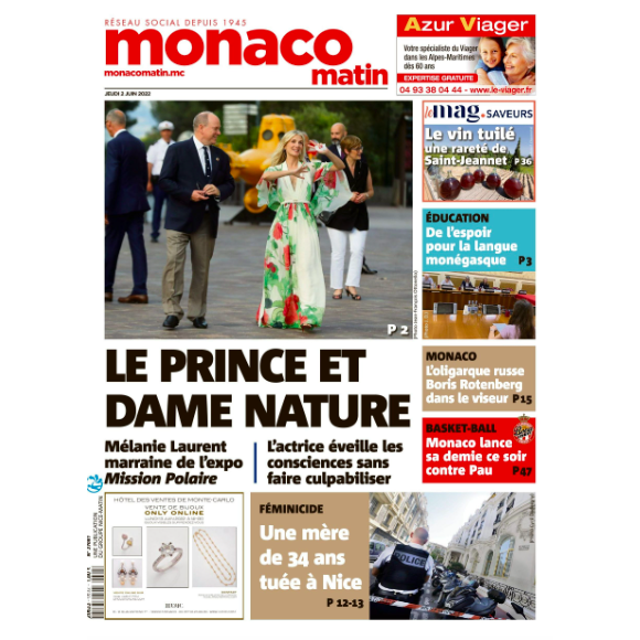 Couverture de Monaco Matin du jeudi 2 juin