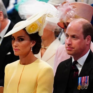 La princesse Anne d'Angleterre, Catherine Kate Middleton, duchesse de Cambridge, le prince William, duc de Cambridge - Les membres de la famille royale et les invités lors de la messe célébrée à la cathédrale Saint-Paul de Londres, dans le cadre du jubilé de platine (70 ans de règne) de la reine Elisabeth II d'Angleterre. Londres,