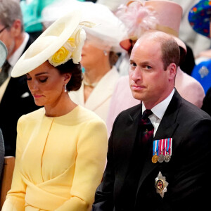 La princesse Anne d'Angleterre, Catherine Kate Middleton, duchesse de Cambridge, le prince William, duc de Cambridge - Les membres de la famille royale et les invités lors de la messe célébrée à la cathédrale Saint-Paul de Londres, dans le cadre du jubilé de platine (70 ans de règne) de la reine Elisabeth II d'Angleterre. Londres