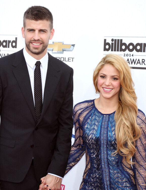 Gerard Pique et sa compagne la chanteuse Shakira - Photocall à l'occasion de la cérémonie des Billboard Music Awards 2014 à Las Vegas