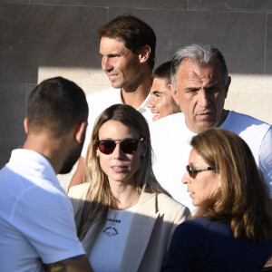 Rafael Nadal, sa femme Xisca Perello et sa sœur Isabel Nadal arrivent à Mallorca, Espagne le 6 juin, 2022. Photo : GTres/ABACAPRESS.COM