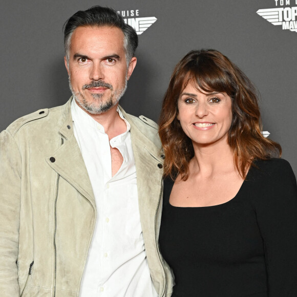 Faustine Bollaert et son mari Maxime Chattam - Avant-première du film "Top Gun Maverick" à l'UGC Normandie à Paris le 19 mai 2022. © Coadic Guirec/Bestimage