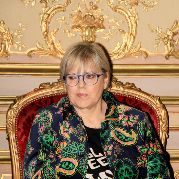 Laurence Boccolini - People au défilé de mode Fabienne.Thibeault Pictur Elle 2022 femmes rondes à la mairie du 8ème arrondissement de Paris le 5 avril 2022. © Philippe Baldini / Bestimage