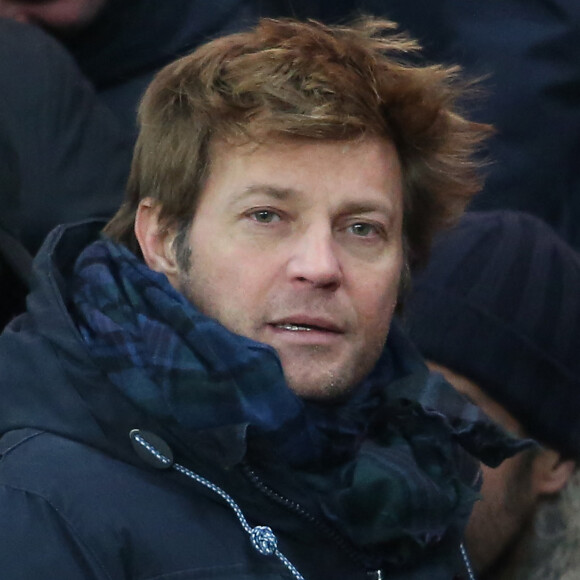 Laurent Delahousse - People au match des huitièmes de finale aller de la Ligue des champions, Psg - Chelsea au parc des Princes à Paris le 16 février 2016. © Cyril Moreau/Bestimage 